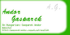 andor gasparek business card